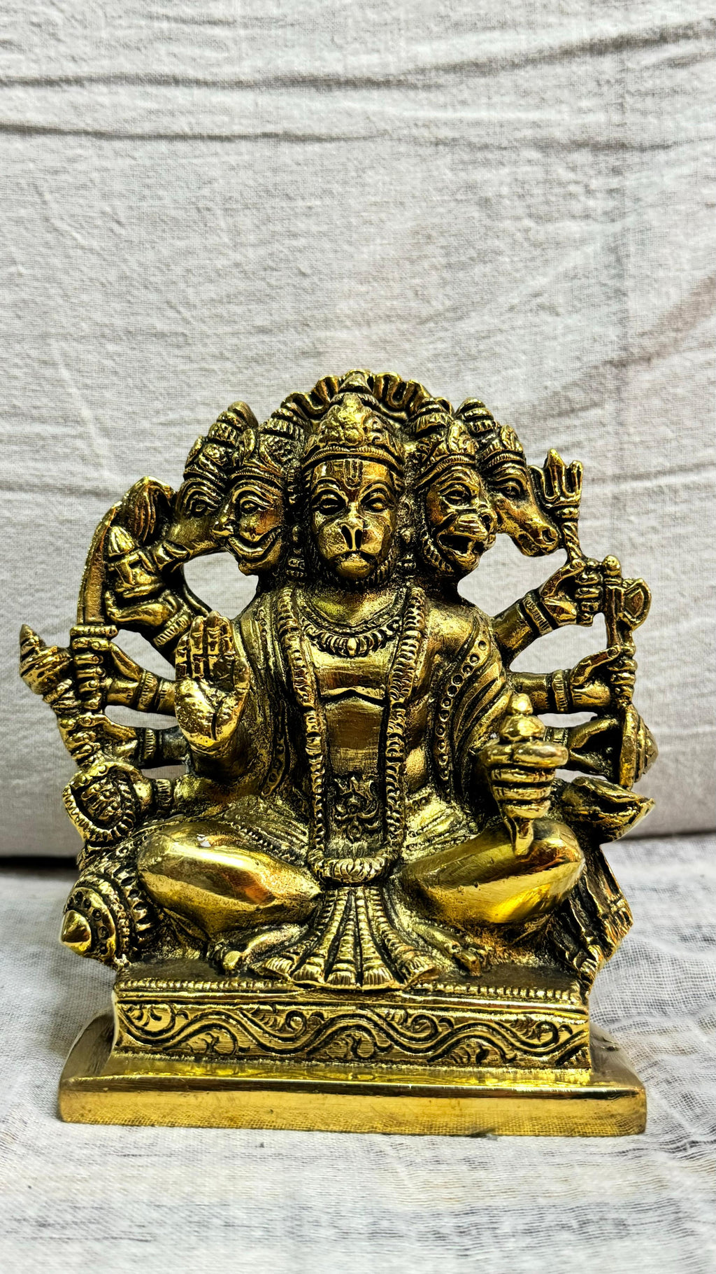 Energised 5 Mukhi Hanuman Ji Murti - Brass