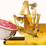 Automatic Mini Arti Machine Nagara with Brass Bell for Home, Temple, Pooja Ceremonies ,KIrtan and Religious Events