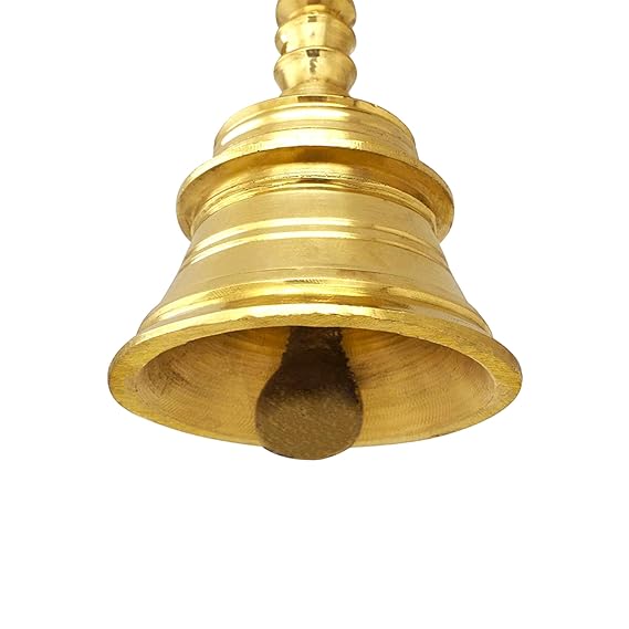 Brass Pooja Bell (5 inch_Nandi, Gold)