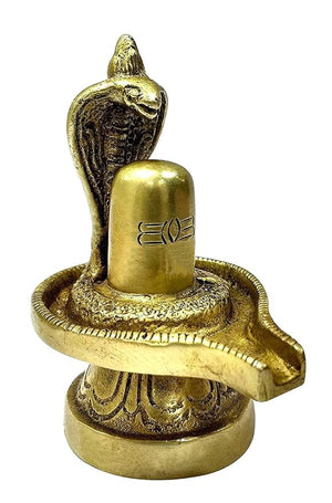 Energized Brass Metal Shivling Height 3 Inches