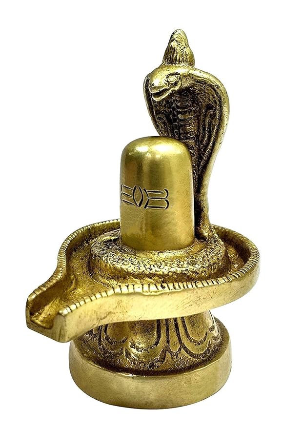 Energized Brass Metal Shivling Height 3 Inches