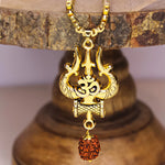 Magnificent Mahakal Trishul Om and Damru Pendant with Chain!