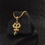 Magnificent Mahakal Trishul Om and Damru Pendant with Chain!