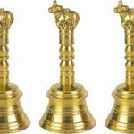 Brass Pooja Bell (5 inch_Nandi, Gold)